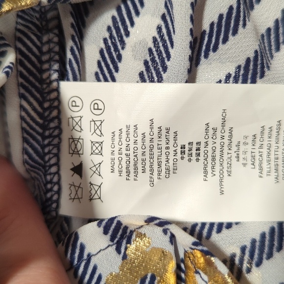 Michael Michael Kors Women's Long Sleeve Floral/Stripe Semi-Sheer Blouse Sz Lg - Picture 6 of 6